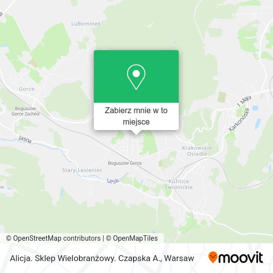 Mapa Alicja. Sklep Wielobranżowy. Czapska A.