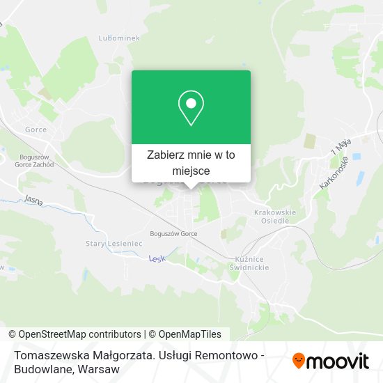 Mapa Tomaszewska Małgorzata. Usługi Remontowo - Budowlane