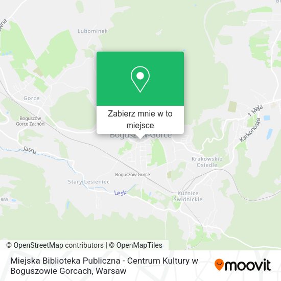 Mapa Miejska Biblioteka Publiczna - Centrum Kultury w Boguszowie Gorcach