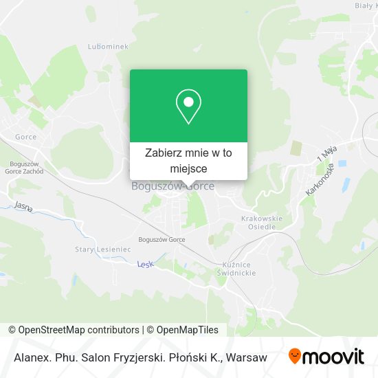 Mapa Alanex. Phu. Salon Fryzjerski. Płoński K.