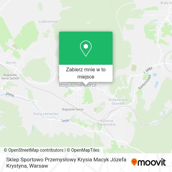 Mapa Sklep Sportowo Przemysłowy Krysia Macyk Józefa Krystyna