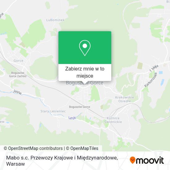 Mapa Mabo s.c. Przewozy Krajowe i Międzynarodowe