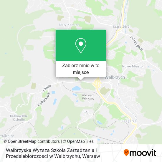 Mapa Walbrzyska Wyzsza Szkola Zarzadzania i Przedsiebiorczosci w Walbrzychu