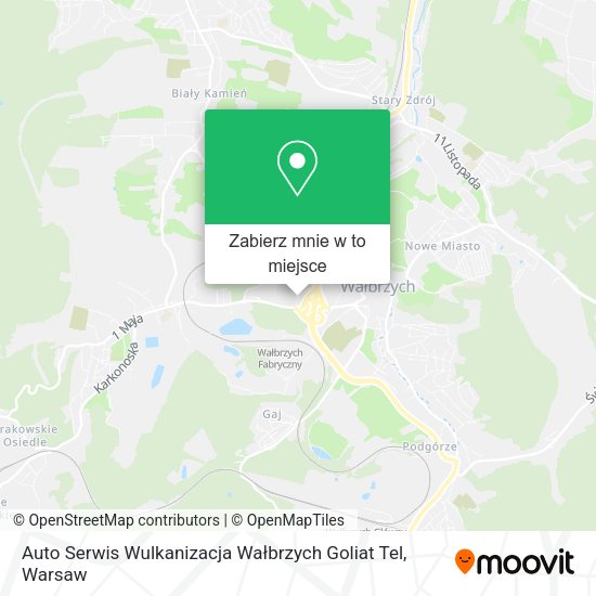 Mapa Auto Serwis Wulkanizacja Wałbrzych Goliat Tel