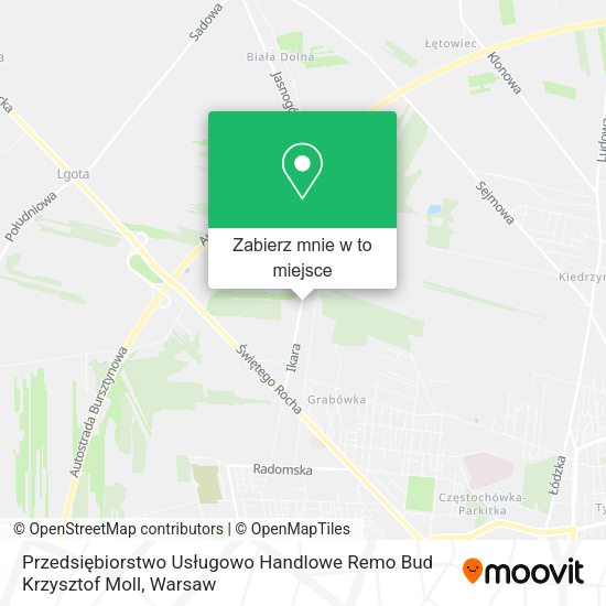 Mapa Przedsiębiorstwo Usługowo Handlowe Remo Bud Krzysztof Moll