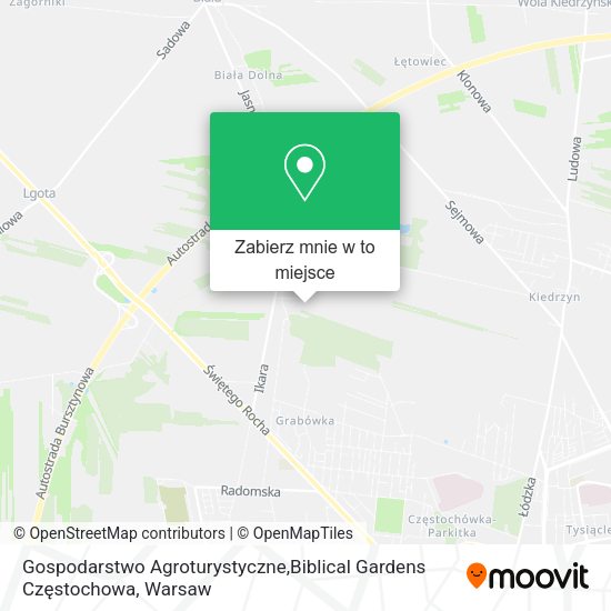 Mapa Gospodarstwo Agroturystyczne,Biblical Gardens Częstochowa