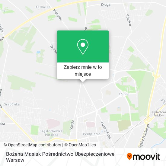 Mapa Bożena Masiak Pośrednictwo Ubezpieczeniowe