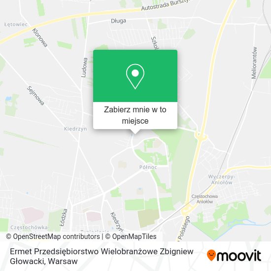 Mapa Ermet Przedsiębiorstwo Wielobranżowe Zbigniew Głowacki