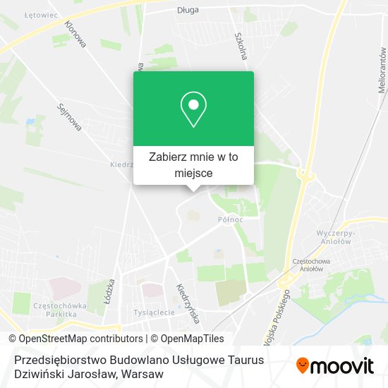 Mapa Przedsiębiorstwo Budowlano Usługowe Taurus Dziwiński Jarosław