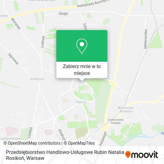 Mapa Przedsiębiorstwo Handlowo-Usługowe Rubin Natalia Rosikoń