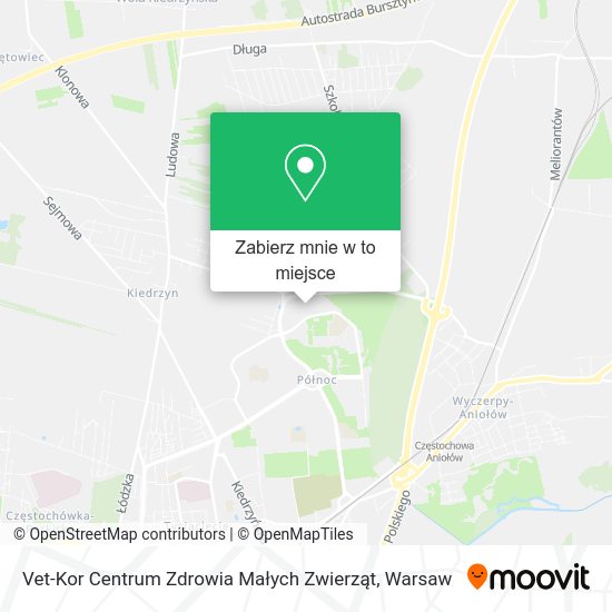 Mapa Vet-Kor Centrum Zdrowia Małych Zwierząt