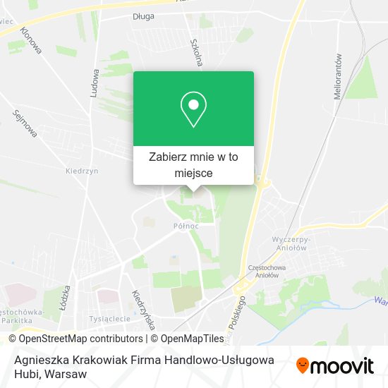 Mapa Agnieszka Krakowiak Firma Handlowo-Usługowa Hubi