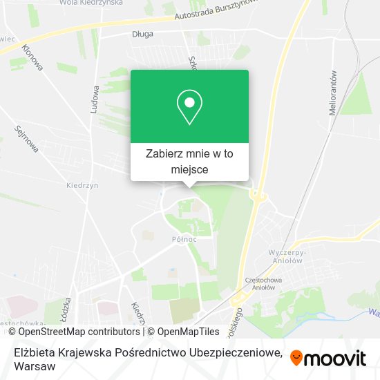 Mapa Elżbieta Krajewska Pośrednictwo Ubezpieczeniowe