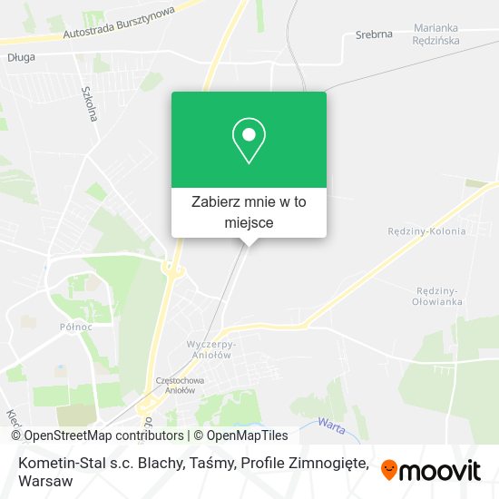 Mapa Kometin-Stal s.c. Blachy, Taśmy, Profile Zimnogięte