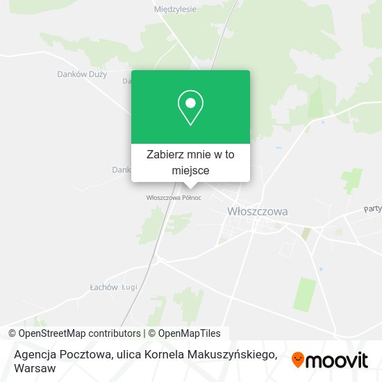 Mapa Agencja Pocztowa, ulica Kornela Makuszyńskiego