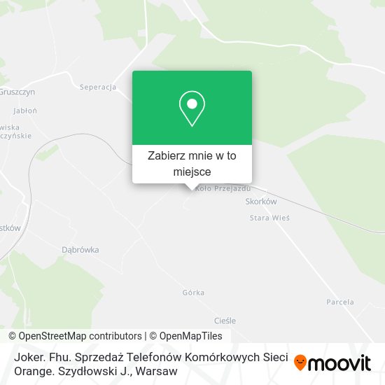 Mapa Joker. Fhu. Sprzedaż Telefonów Komórkowych Sieci Orange. Szydłowski J.