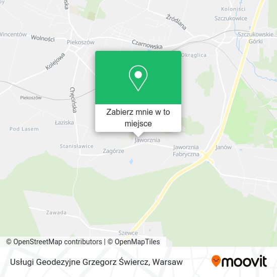 Mapa Usługi Geodezyjne Grzegorz Świercz