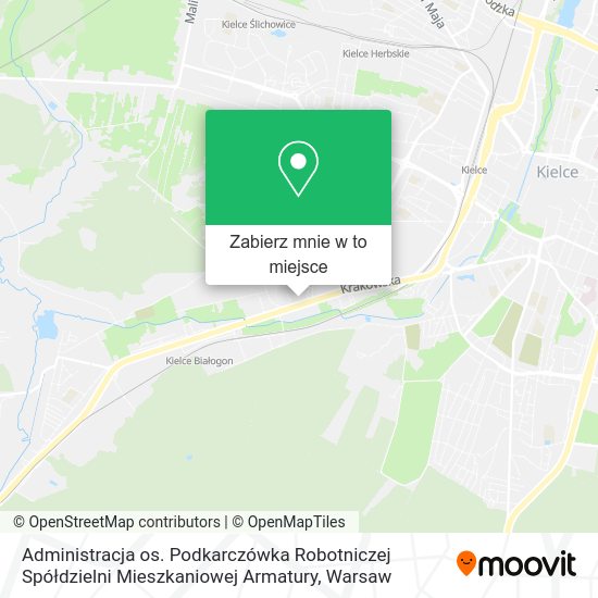 Mapa Administracja os. Podkarczówka Robotniczej Spółdzielni Mieszkaniowej Armatury