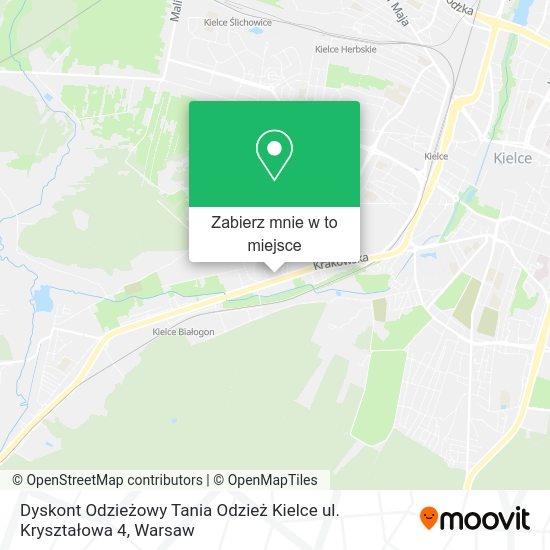 Mapa Dyskont Odzieżowy Tania Odzież Kielce ul. Kryształowa 4