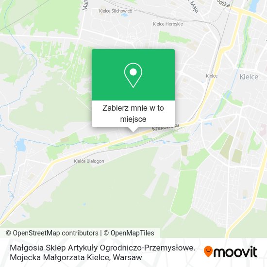 Mapa Małgosia Sklep Artykuły Ogrodniczo-Przemysłowe. Mojecka Małgorzata Kielce