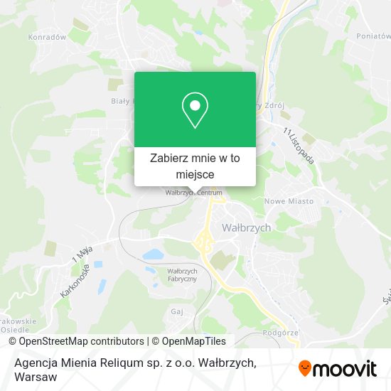 Mapa Agencja Mienia Reliqum sp. z o.o. Wałbrzych