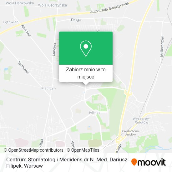 Mapa Centrum Stomatologii Medidens dr N. Med. Dariusz Filipek