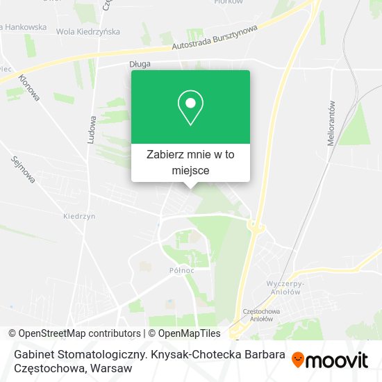 Mapa Gabinet Stomatologiczny. Knysak-Chotecka Barbara Częstochowa