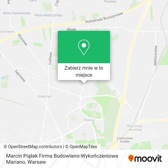 Mapa Marcin Piątek Firma Budowlano-Wykończeniowa Mariano