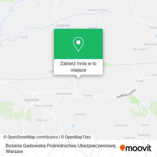 Mapa Bożena Gadowska Pośrednictwo Ubezpieczeniowe