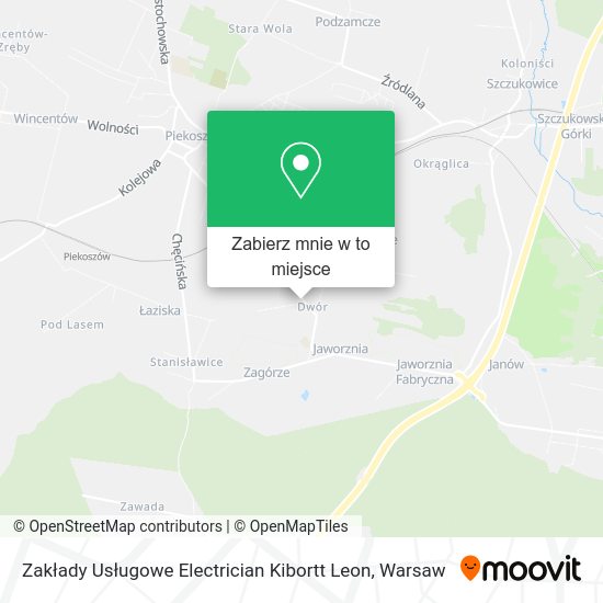 Mapa Zakłady Usługowe Electrician Kibortt Leon