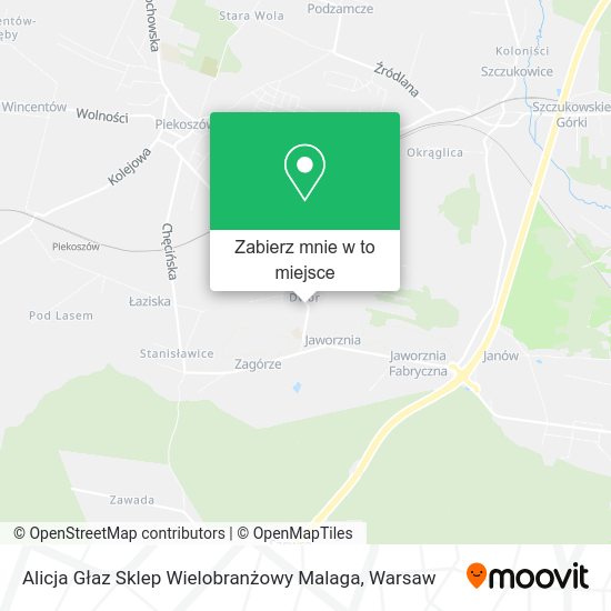 Mapa Alicja Głaz Sklep Wielobranżowy Malaga