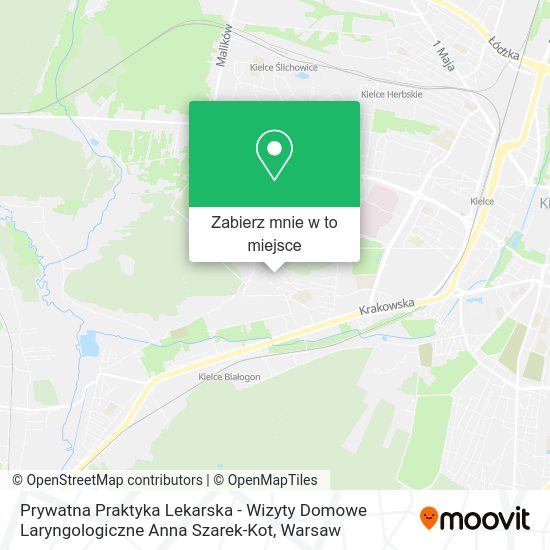 Mapa Prywatna Praktyka Lekarska - Wizyty Domowe Laryngologiczne Anna Szarek-Kot