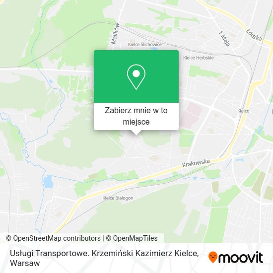 Mapa Usługi Transportowe. Krzemiński Kazimierz Kielce