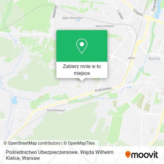 Mapa Pośrednictwo Ubezpieczeniowe. Wajda Wilhelm Kielce