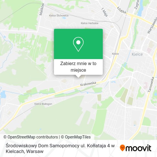 Mapa Środowiskowy Dom Samopomocy ul. Kołłataja 4 w Kielcach