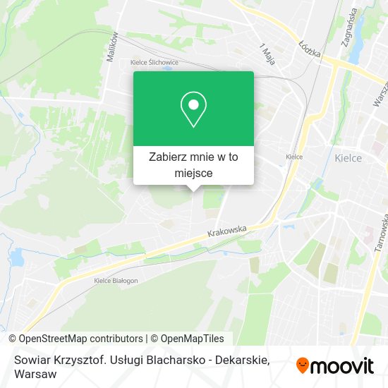 Mapa Sowiar Krzysztof. Usługi Blacharsko - Dekarskie