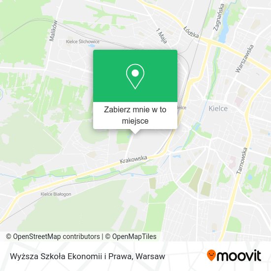 Mapa Wyższa Szkoła Ekonomii i Prawa