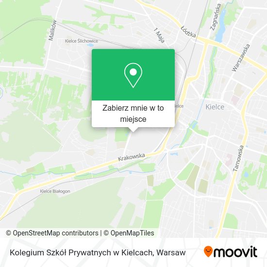 Mapa Kolegium Szkół Prywatnych w Kielcach