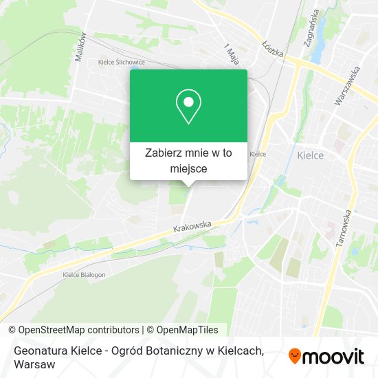 Mapa Geonatura Kielce - Ogród Botaniczny w Kielcach