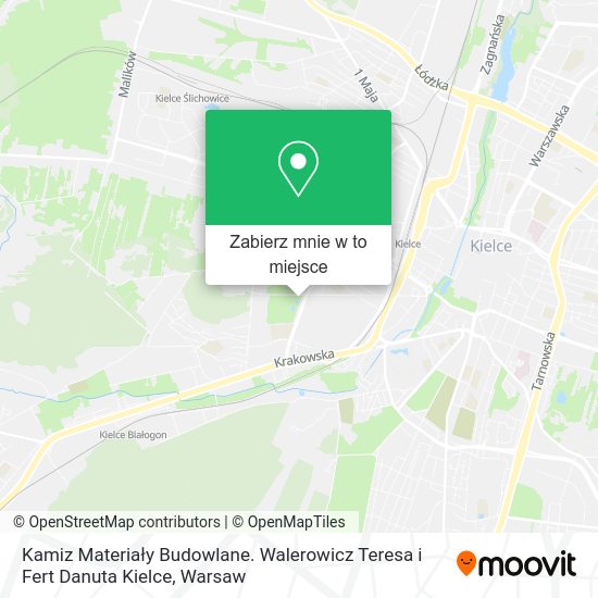 Mapa Kamiz Materiały Budowlane. Walerowicz Teresa i Fert Danuta Kielce