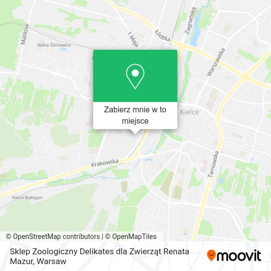 Mapa Sklep Zoologiczny Delikates dla Zwierząt Renata Mazur