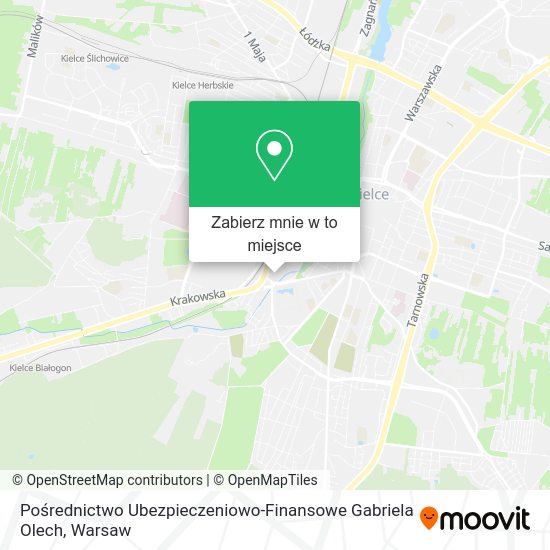 Mapa Pośrednictwo Ubezpieczeniowo-Finansowe Gabriela Olech