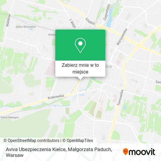 Mapa Aviva Ubezpieczenia Kielce, Małgorzata Paduch