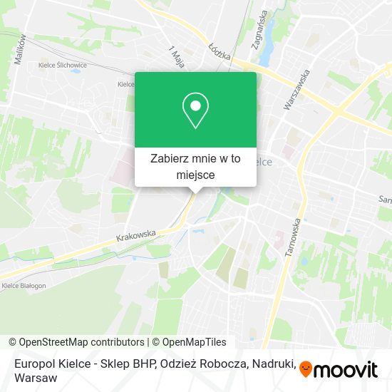 Mapa Europol Kielce - Sklep BHP, Odzież Robocza, Nadruki