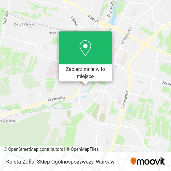 Mapa Kaleta Zofia. Sklep Ogólnospozywczy