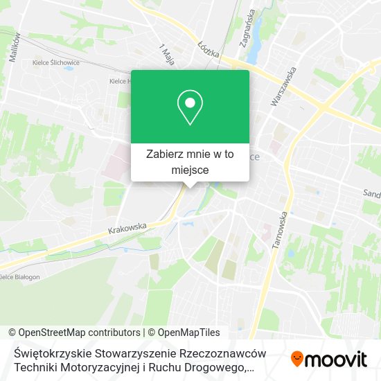 Mapa Świętokrzyskie Stowarzyszenie Rzeczoznawców Techniki Motoryzacyjnej i Ruchu Drogowego