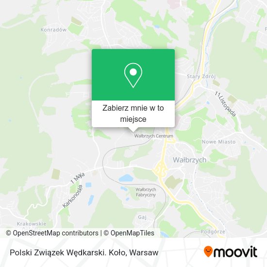 Mapa Polski Związek Wędkarski. Koło