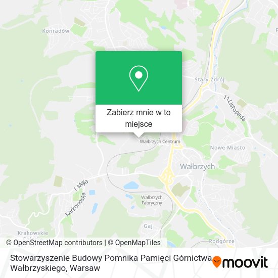 Mapa Stowarzyszenie Budowy Pomnika Pamięci Górnictwa Wałbrzyskiego