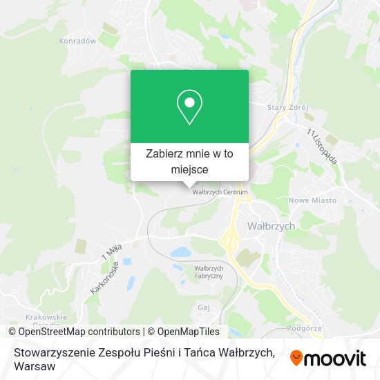 Mapa Stowarzyszenie Zespołu Pieśni i Tańca Wałbrzych