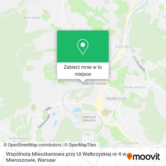 Mapa Wspólnota Mieszkaniowa przy Ul Wałbrzyskiej nr 4 w Mieroszowie